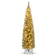 5 6 7 8 9 Feet Pre-lit Pencil Artificial Christmas Tree with 150 180 200  300 400 Warm White LED Lights-6 ft Discount