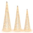 Set of 3 Pre-lit Christmas Cone Trees with Star Strings For Cheap