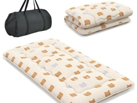 Foldable Futon Mattress with Washable Cover and Carry Bag for Camping-Twin Size For Discount