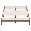 14 Inch King Size Rubber Wood Platform Bed Frame with Wood Slat Support-Walnut Online Sale