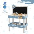 Kids Play Tool Workbench Set with 61 Pcs Tool and Parts Set-Blue Online Sale