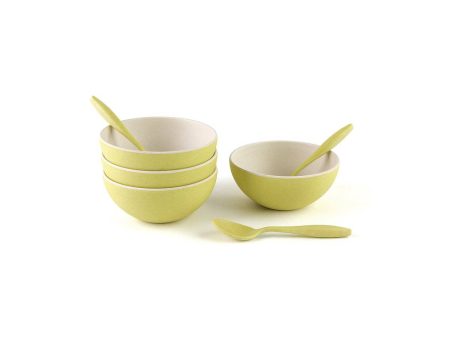 4 Small Bowls with Spoon set-Green by Peterson Housewares & Artwares Discount