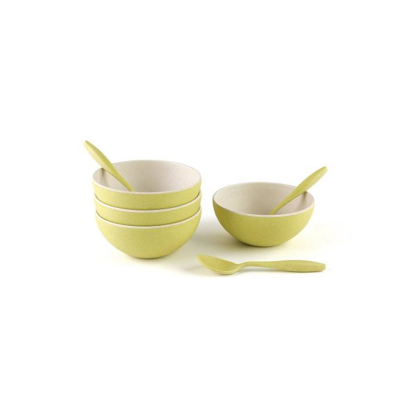 4 Small Bowls with Spoon set-Green by Peterson Housewares & Artwares Discount