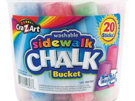 Cra-Z-Art Washable Sidewalk Jumbo Chalk in Storage Bucket with Lid and Handle, 12.63 , 20 Assorted Colors (108076) Online Hot Sale