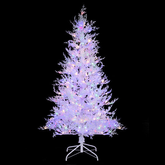 6 Feet Artificial Xmas Tree with 383 PE Branch Tips and 300 LED Lights For Discount