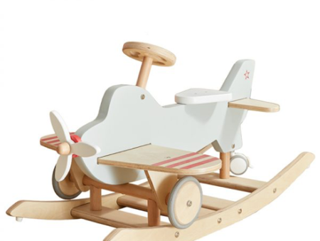 Wood Airplane rocker & ride-on by Wonder and Wise For Discount