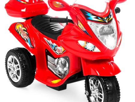 Best Choice Products 6V Kids Battery Powered Electric 3-Wheel Motorcycle Bike Ride-On Toy w  LED Lights, Music, Horn, Storage - Red Supply