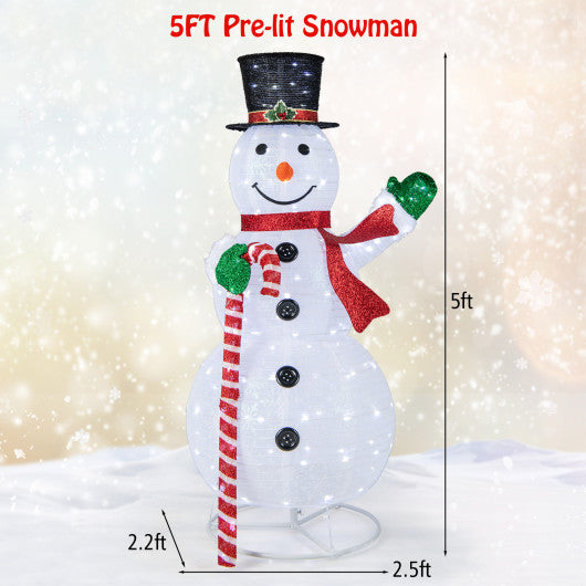 5 Feet Pop-up Christmas Snowman with 180 LED Lights Discount