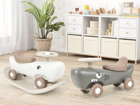 Convertible Rocking Horse and Sliding Car with Detachable Balance Board-Dark Gray Sale