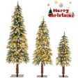 Pre-Lit Christmas Tree Set of 3 - Snowy and Slim Discount