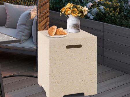 2-in-1 Gas Tank Holder Side Table with Protective Cover Online Hot Sale