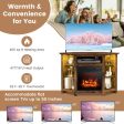 Fireplace Corner TV Stand with LED Lights and Smart APP Control for 50 Inches TV-Rustic Brown Fashion