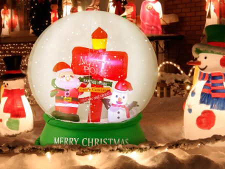 4 Feet Christmas Inflatable Snow Globe with Santa Snowman Road Sign Online Hot Sale