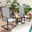 2 Pieces C-Spring Motion Patio Dining Chairs with Breathable Fabric-Gray Online now