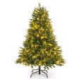 5 6 7 Feet Pre-lit Artificial Christmas Tree with Branch Tips and LED Lights-5 ft Sale