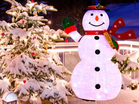 6 Feet Lighted Christmas Snowman with 180 Colorful LED Lights Sale