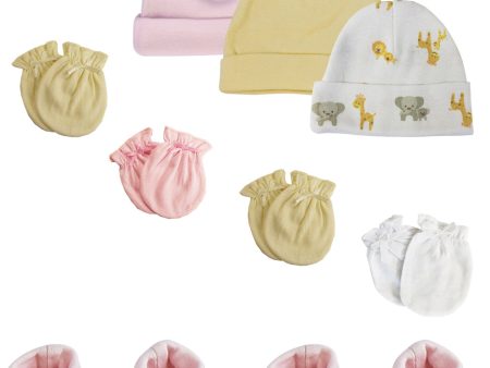 Preemie Baby Girl Caps with Infant Mittens and Booties - 10 Pack Hot on Sale