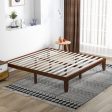 14 Inch King Size Rubber Wood Platform Bed Frame with Wood Slat Support-Walnut Online Sale