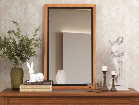 22 x 36 Inch Rectangular Frame Decor Wall Mounted Mirror with Back Board-Natural Fashion