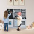 Toddler Pretend Play Kitchen for Boys and Girls 3-6 Years Old-White Hot on Sale