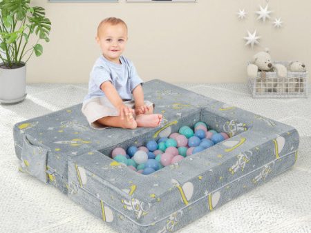 Kids Play Sofa with Ottoman and Removable & Machine Washable Cover-Gray Hot on Sale