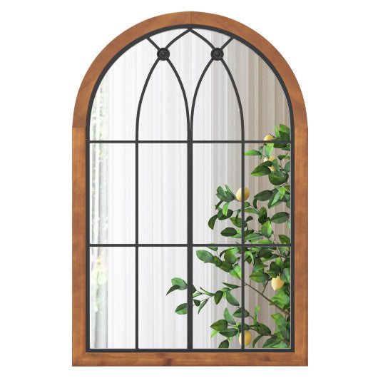 Arched Window Finished Mirror with Back Board-Natural Online Hot Sale