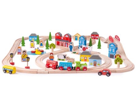 Town and Country Train Set by Bigjigs Toys US on Sale