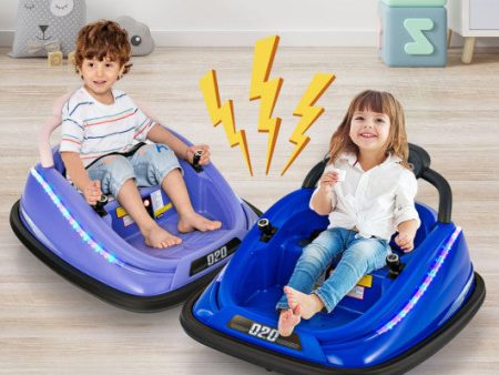 12V Kids Bumper Car Ride on Toy with Remote Control and 360 Degree Spin Rotation-Purple on Sale