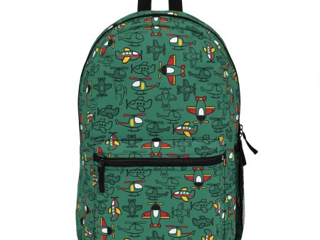 Kids Airplanes Green Backpack Cheap