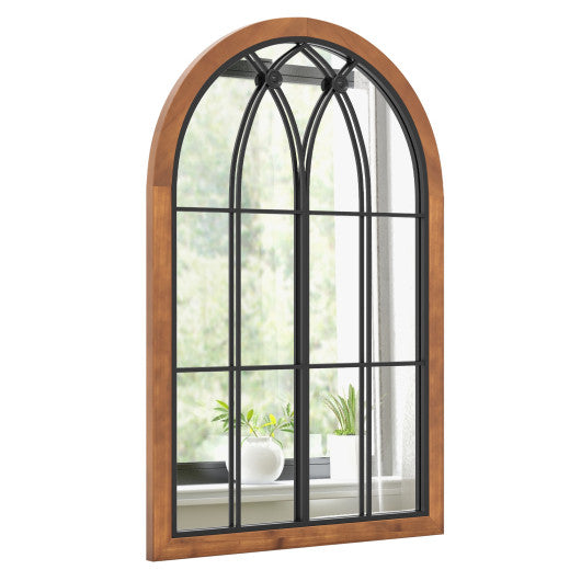 Arched Window Finished Mirror with Back Board-Natural Online Hot Sale