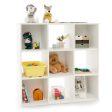 Wooden Kids Bookcase with Storage Cubbies and Anti-toppling Devices-White For Cheap