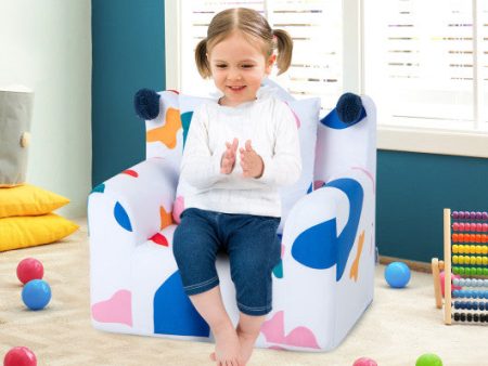 High-density Padding Kids Sofa with Armrest and Extra Pilow-Multicolor Cheap