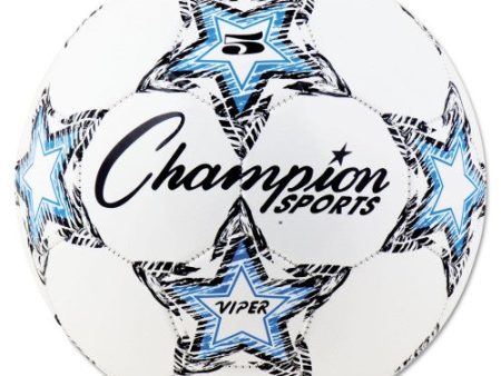 Champion Sports VIPER Soccer Ball, No. 5. Size, 8.5  to 9  Diameter, White (VIPER5) For Sale