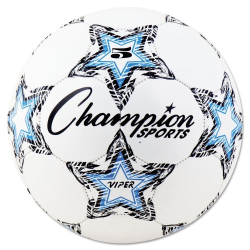 Champion Sports VIPER Soccer Ball, No. 5. Size, 8.5  to 9  Diameter, White (VIPER5) For Sale