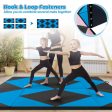 8 Feet PU Leather Folding Gymnastics Mat with Hook and Loop Fasteners-Blue Online Hot Sale