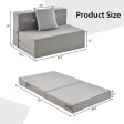 6 Inch Tri-fold Sofa Bed Folding Mattress with Pillow-Light Gray Online now