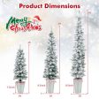 Set of 3 Potted Artificial Christmas Tree Snow-Flocked For Cheap