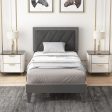 Twin Full Queen Platform Bed with High Headboard and Wooden Slats-Twin Size Online now