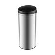 8 Gal Automatic Trash Can with Stainless Steel Frame Touchless Waste Bin-Silver Sale