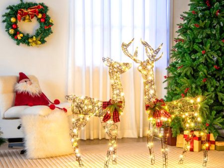 2 Pieces Lighted Reindeer Family with 200 LED Lights For Cheap