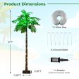 6 FT LED Lighted Artificial Palm Tree Hawaiian Style Tropical with Water Bag Cheap