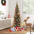 5 6 7 8 9 Feet Pre-lit Pencil Artificial Christmas Tree with 150 180 200  300 400 Warm White LED Lights-6 ft Discount