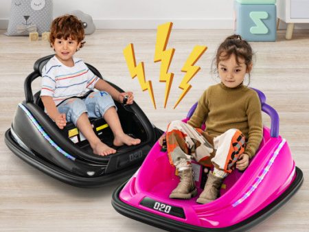 12V Kids Bumper Car Ride on Toy with Remote Control and 360 Degree Spin Rotation-Black Online Hot Sale