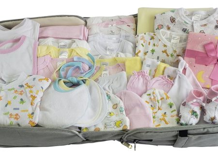 Girls 44 pc Baby Clothing Starter Set with Diaper Bag Supply