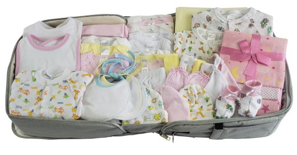 Girls 44 pc Baby Clothing Starter Set with Diaper Bag Supply