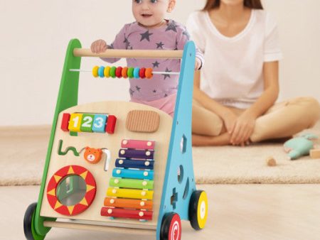 Toddler Push Walker Activity Center Toy with Burr-free Handle For Discount