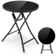 23 Inch Round Bistro Table with Tempered Glass Tabletop Online Hot Sale