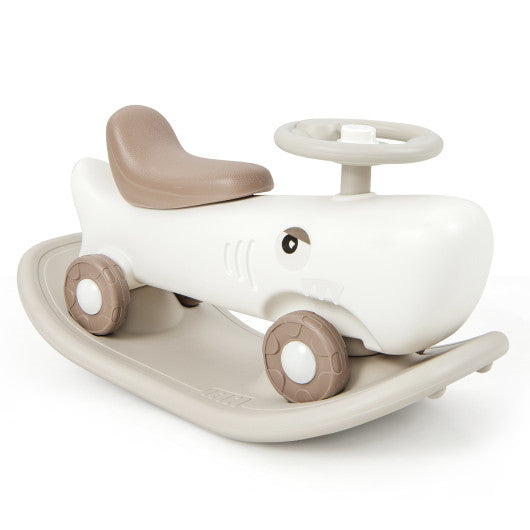 Convertible Rocking Horse and Sliding Car with Detachable Balance Board-White on Sale