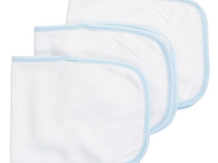 Baby Burpcloth With Blue Trim (Pack of 3) Online now