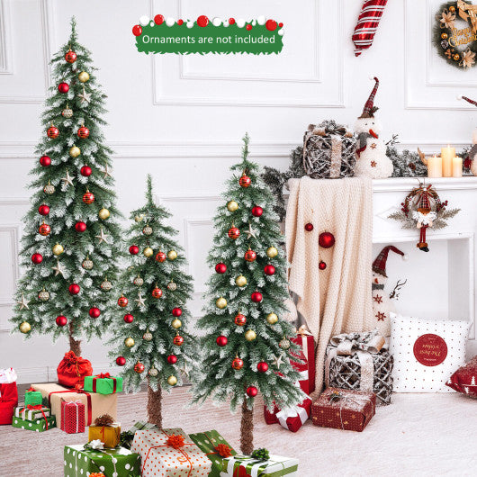 Pre-Lit Christmas Tree Set of 3 - Snowy and Slim Discount